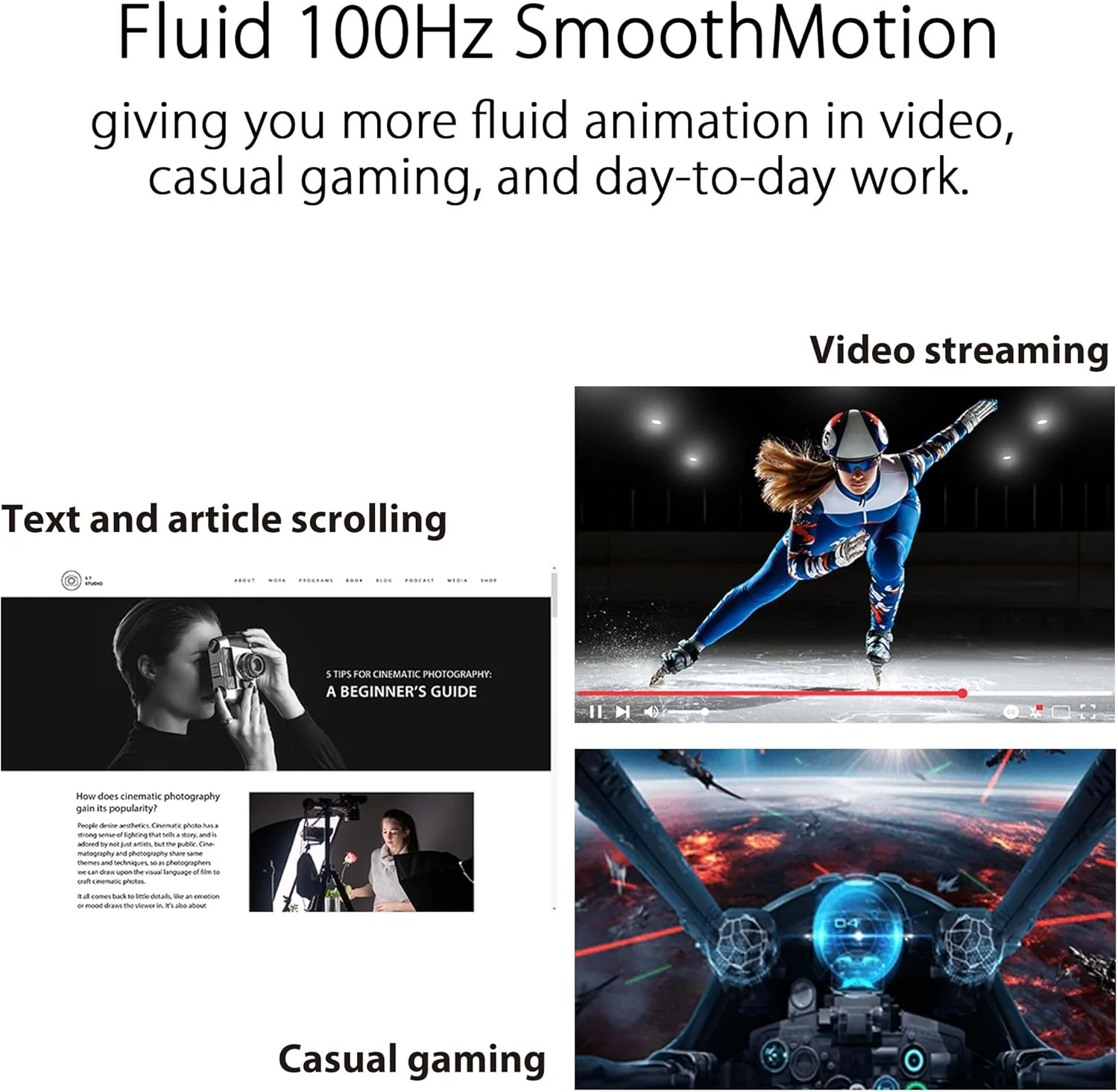 ASUS 24” (23.8-inch viewable) 1080P Eye Care Monitor (VA24DQF) - IPS, Full HD, Frameless, 100Hz, 1ms, Adaptive-Sync, for Working and Gaming, Low Blue Light, Flicker Free, DisplayPort (Certified Refurbished) - Image 3