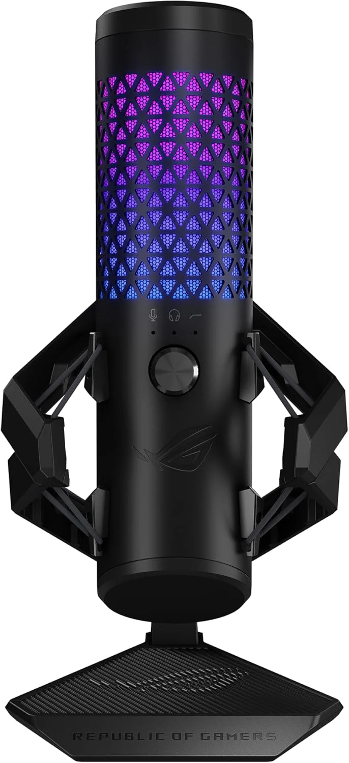 ASUS ROG Carnyx USB Gaming Microphone (25mm Condenser Capsule, 192kHz/24-bit, Cardioid, high-Pass Filter, Built-in pop Filter, Metal Shock Mount, one-Touch Mute, Aura Sync RGB) (Certified Refurbished) - Image 2