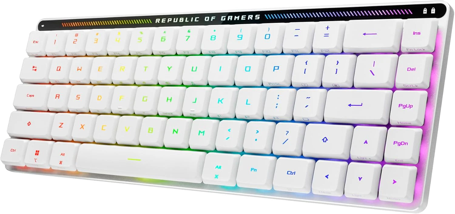ASUS ROG Falchion RX Low Profile 65% Wireless Gaming Keyboard with ROG RX Red Low-Profile switches, tri-Mode Connection with ROG SpeedNova, Silicone dampening Foam, Touch Panel, and MacOS Support (Certified Refurbished) - Image 6