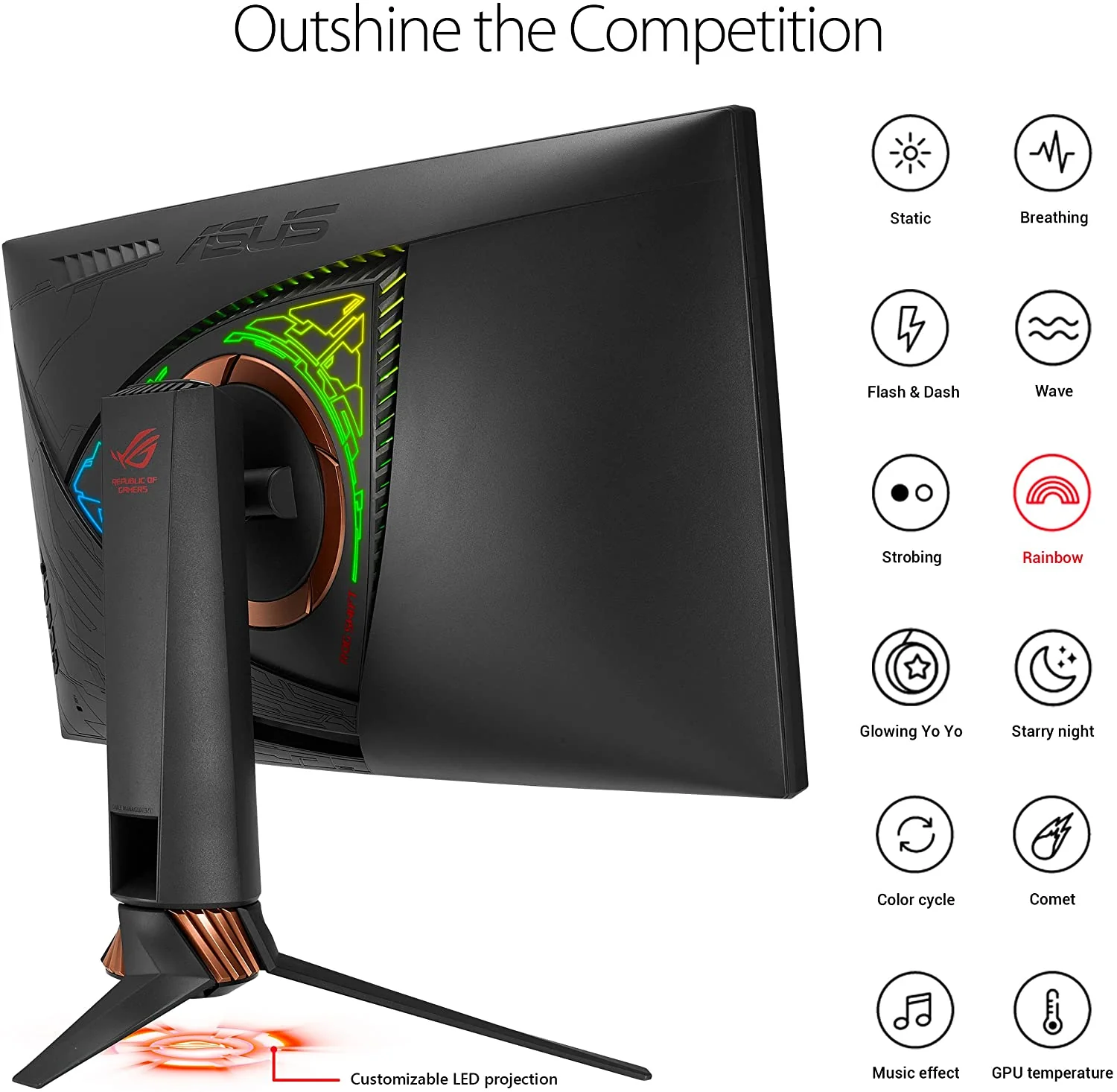 ASUS ROG Swift PG27VQ 27” 1440p 1ms 165Hz DP HDMI G-SYNC Curved Gaming Monitor (Certified Refurbished) - Image 3