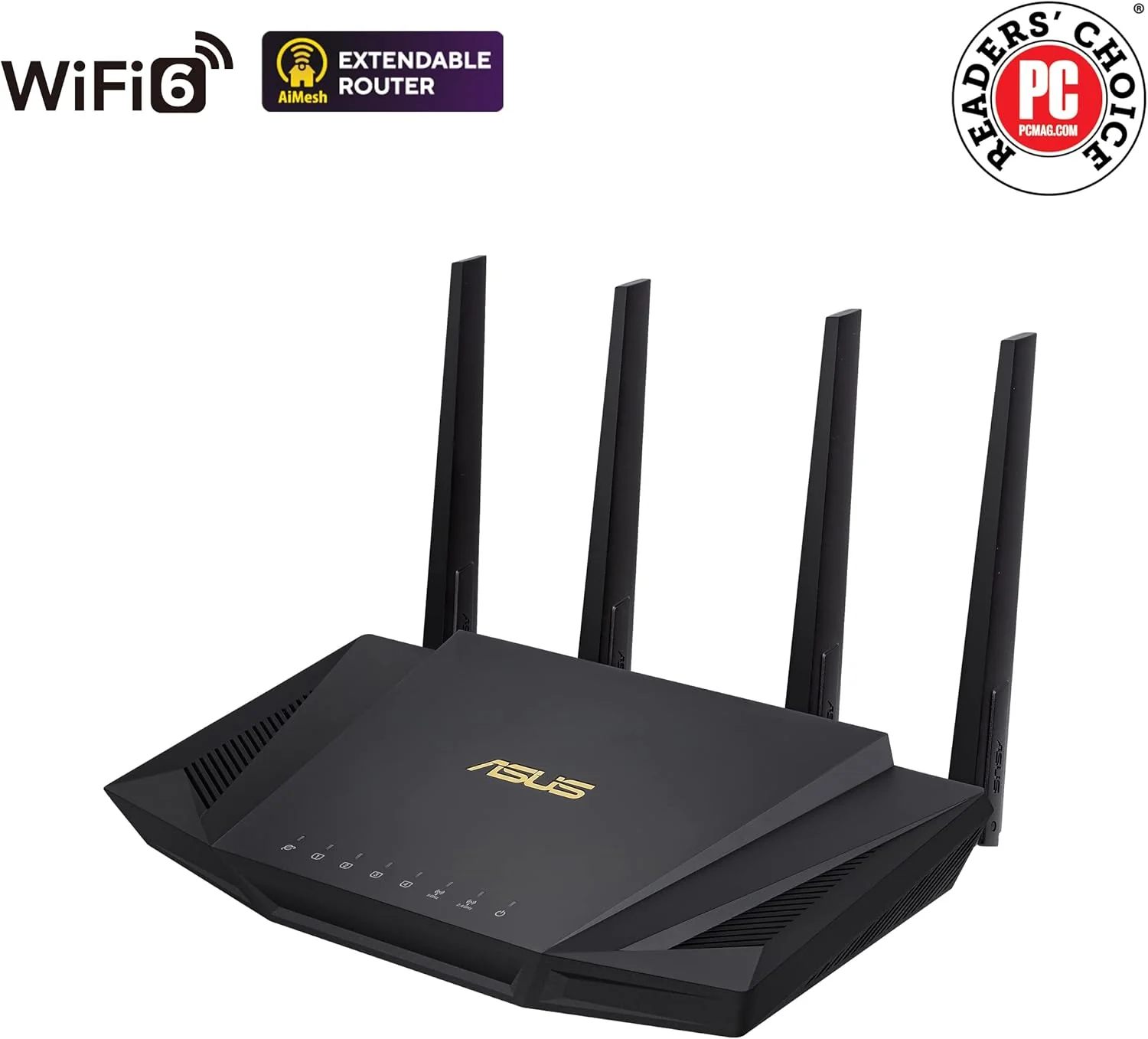 ASUS RT-AX58U Ultra-Fast Dual Band Gigabit Wireless Router - Next Gen WiFi 6, Adaptive QoS, and AiProtection by Trend Micro | 1x WAN, 4X 1G LAN, 1x USB 3.0 - AiMesh Compatible (certified Refurbished) - Image 7