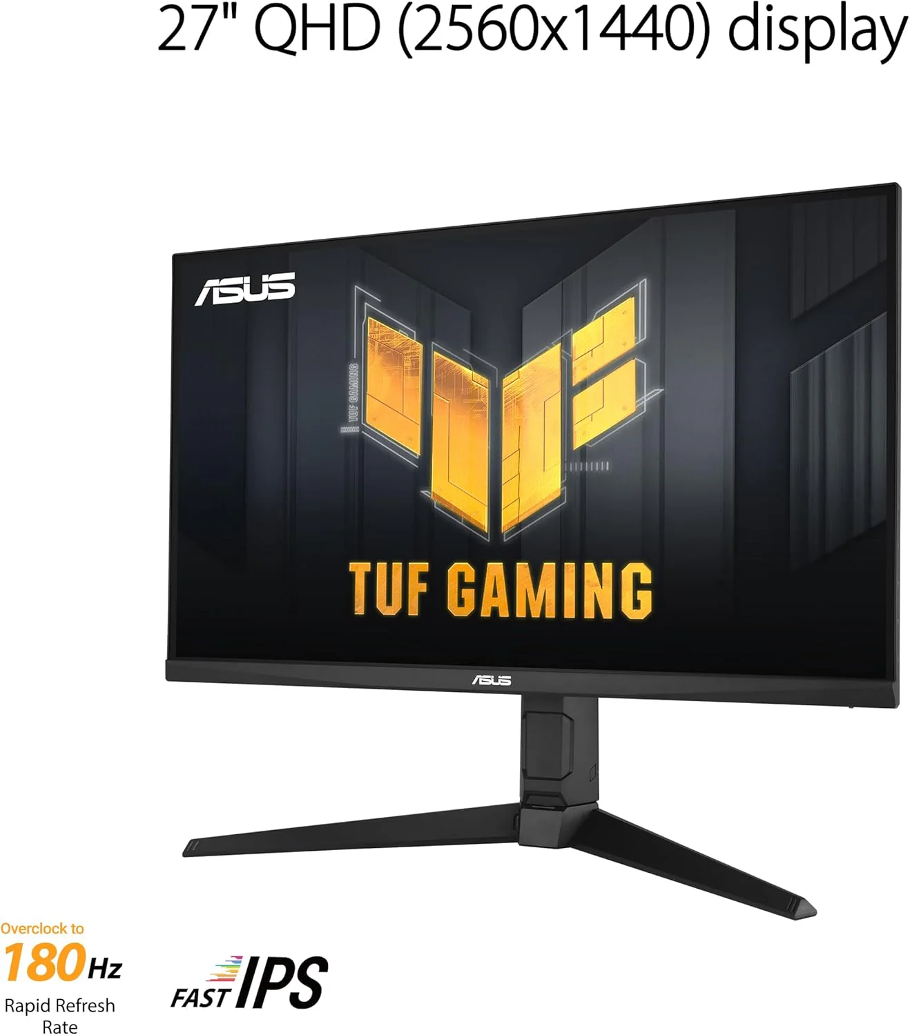 ASUS TUF Gaming 27” 1440P Monitor (VG27AQL3A) - QHD (2560 x 1440), 180Hz, 1ms, Fast IPS, Extreme Low Motion Blur SYNC, G-SYNC Compatible (Certified Refurbished) - Image 3