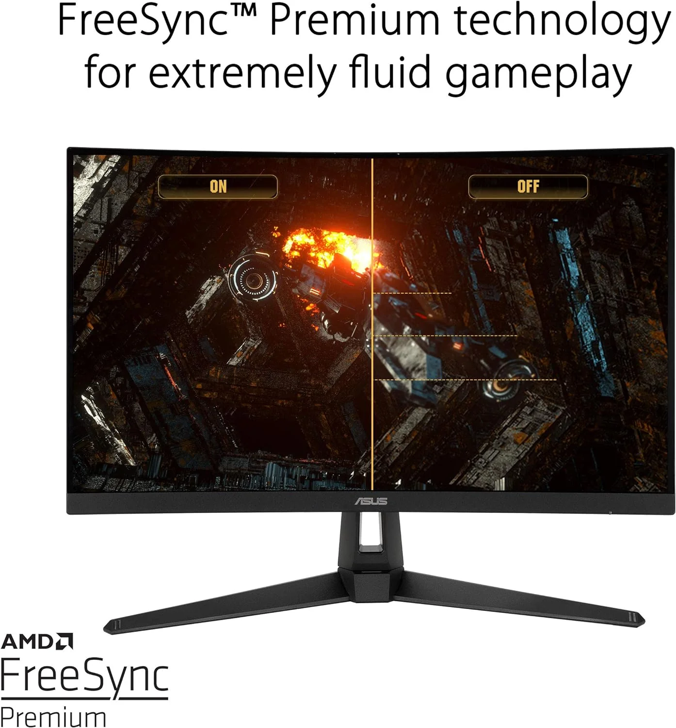 ASUS TUF Gaming VG27VH1B 27” Curved Monitor, 1080P Full HD, 165Hz (Supports 144Hz), Extreme Low Motion Blur, Adaptive-sync, FreeSync Premium, 1ms, Eye Care, HDMI D-Sub (Certified Refurbished) - Image 4