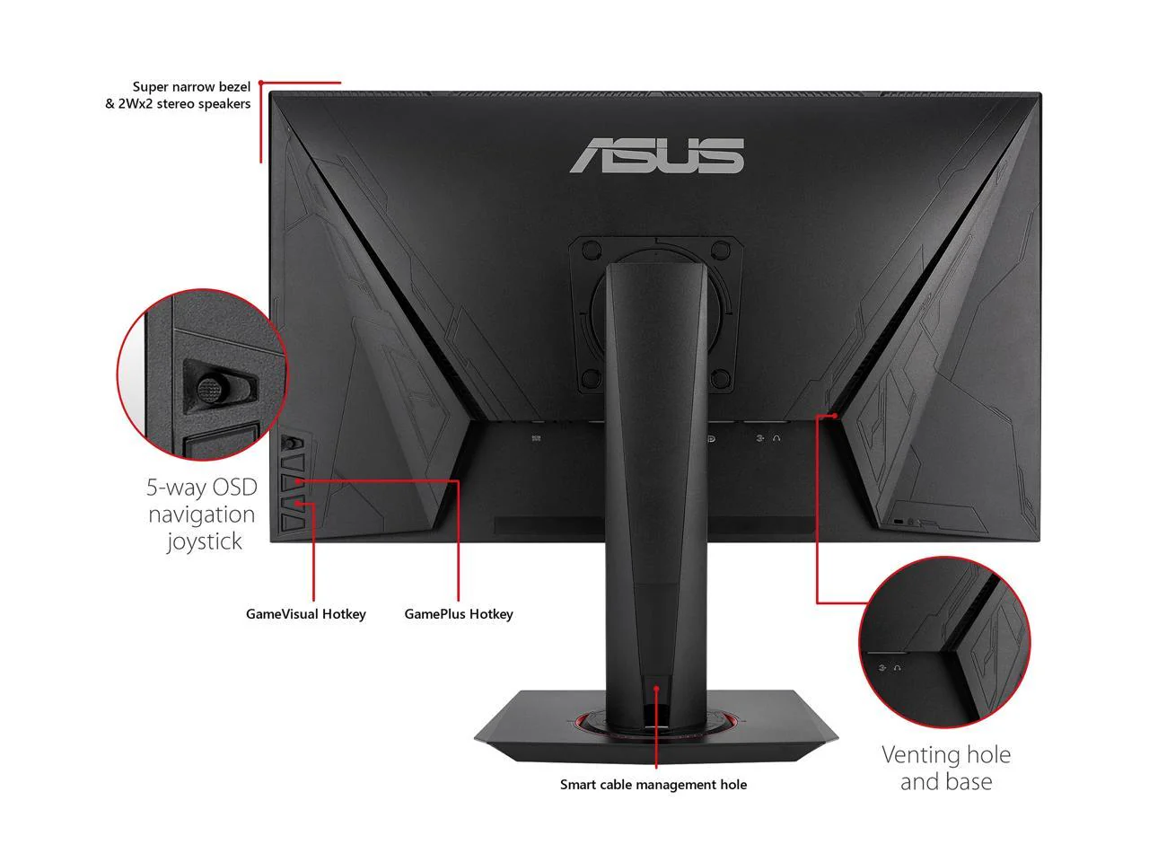 ASUS VG278Q Gaming Monitor - 27inch, Full HD, 1ms, 144Hz, G-SYNC (Certified Refurbished) - Image 5
