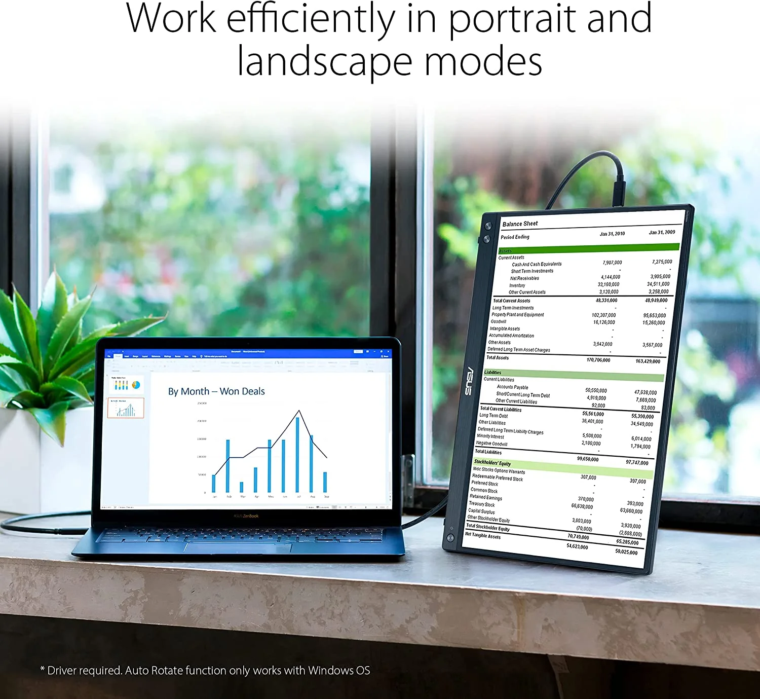 ASUS ZenScreen MB16ACV Portable USB Monitor- 16 inch (15.6 inch viewable) Full HD, IPS, Hybrid Signal Solution, USB Type-C, Flicker Free, Blue Light Filter, Anti-glare surface, Antibacterial treatment (Certified Refurbished) - Image 7