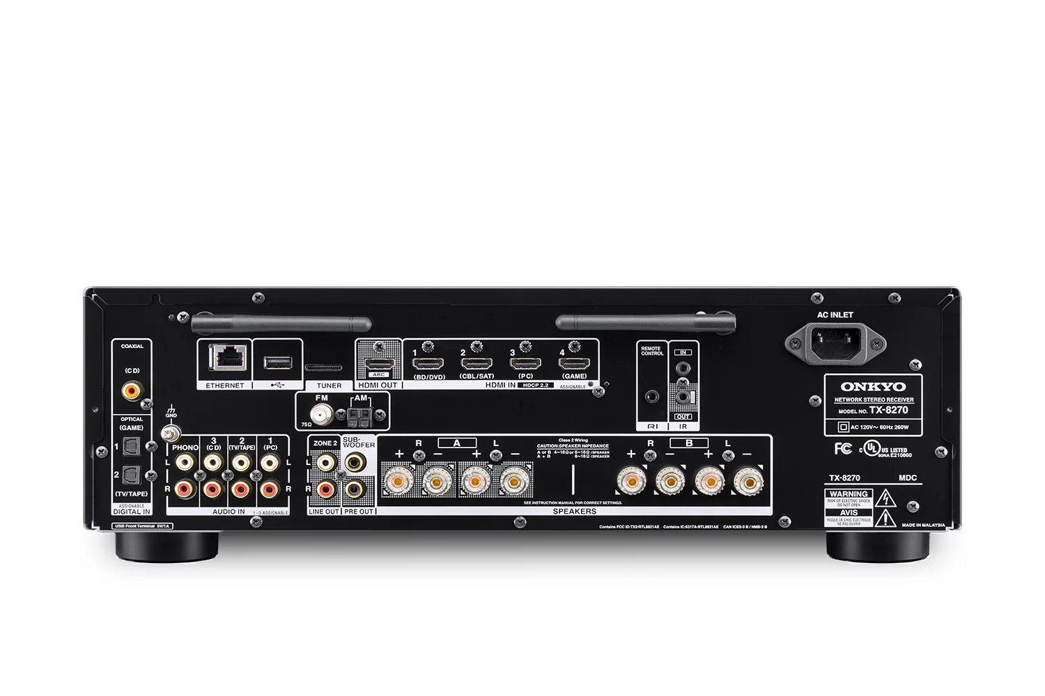Onkyo TX-8270 Network Stereo Receiver with Built-In HDMI, Wi-Fi & Bluetooth (Certified Refurbished) - Image 4