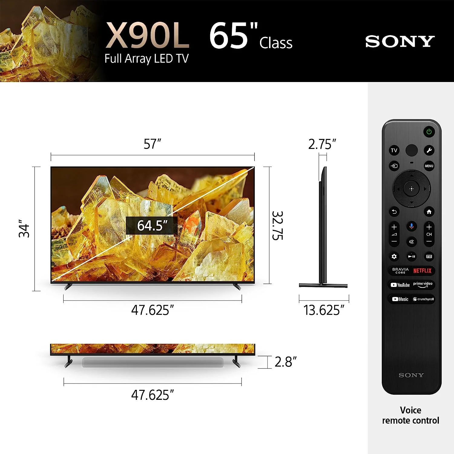 Sony 65 inch X90L Full Array LED 4K Ultra HD Smart Google TV with Dolby Vision HDR and Exclusive Features for PlayStation 5 (XR65X90L) (Refurbished) - Image 14